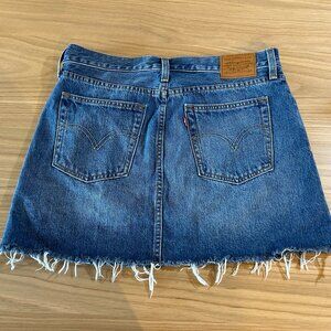 LEVI'S Mini Denim Skirt, Frayed Hem